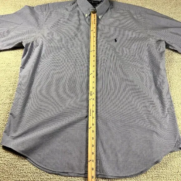 Polo Ralph Lauren Blake Plaid Button Down Shirt Blue White Men’s Size Large - Picture 4 of 8